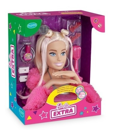 Boneca Barbie Extra Busto Moda Maquiar Fala 12 Frases Mattel - R$ 158,9